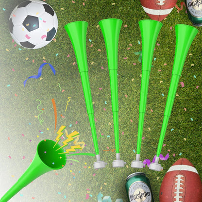 Collapsible Stadium Horn 24 Inch Vuvuzela Plastic Trumpet Blow Horns Noise makers for Sporting Events School Sports Football Games Party Supplies Favors Accessories (Black)