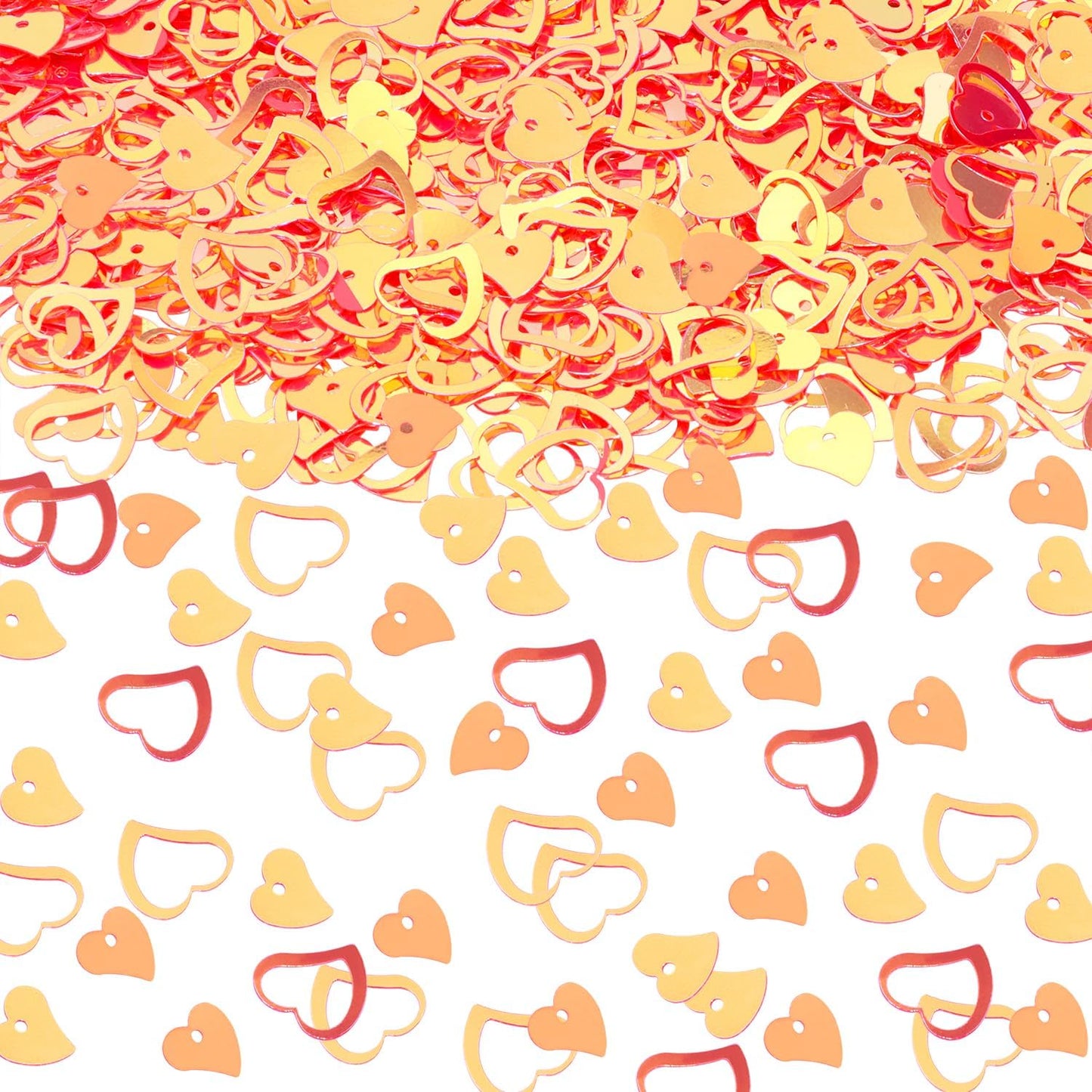 ONLYKXY 1200Pcs Love Heart Shaped Confetti, Table Wedding Decoration, Glitter Confetti for Wedding Party (Silver)