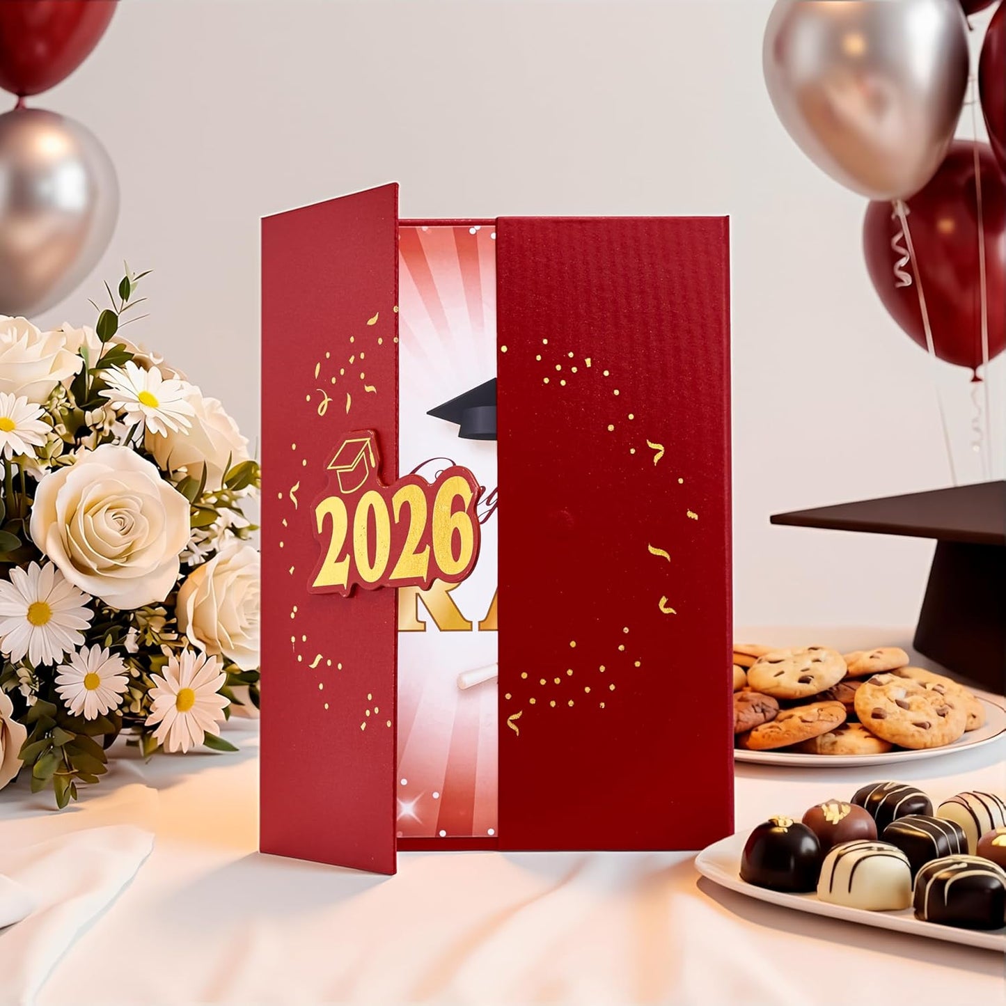 JOYIN 2026 Graduation Guest book Alternative, 12" Blue & Gold Graduation Party Decorations Signature Congrats, Class of 2026 Grad Card for High School College Grad Gift, Party Guest Signing Cardboard