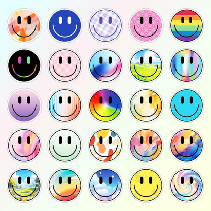 50PCS Smiling Stickers, Cute Water Bottle Stickers for Kids, for Teaching Rewards, Notebooks, Stationery, Luggage, Cartoon PVC Happy Stickers
