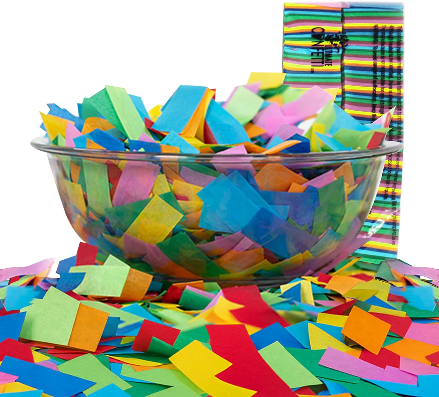 Ultimate Confetti, Multicolor Biodegradable Confetti - Rectangular Fluttering Tissue Paper Confetti for Cannon and Launcher use - Best for Holidays, Birthday, Wedding, and Parties - 1 lb, 16 oz
