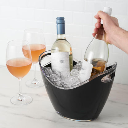 True Clear Acrylic Ice Bucket with Handles, 3-Liter Capacity, Durable Wine and Champagne Bucket, Perfect Ice Buckets for Parties, BBQs, Weddings, Picnics, Holidays, Outdoors, 8.75" x 8.25", Set of 1