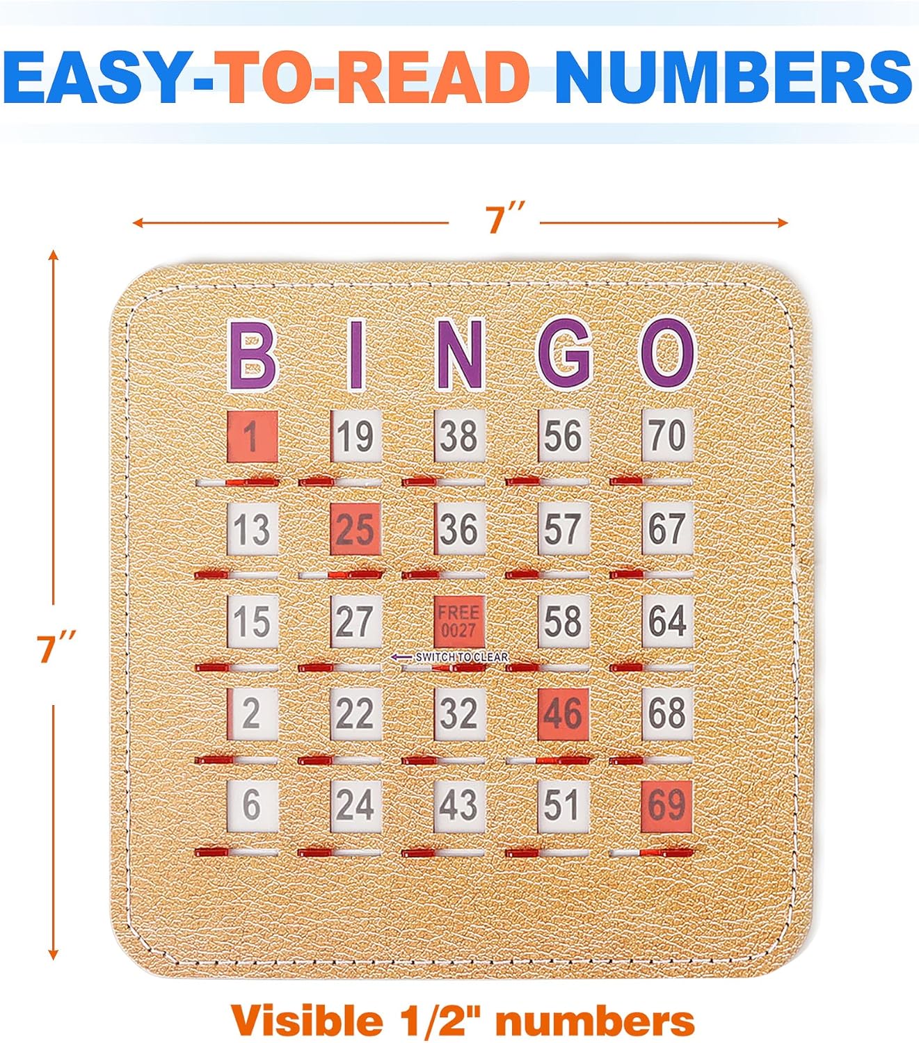 GSE Games & Sports Expert Finger-Tip Bingo Master Board with Sliding Windows, Bingo Cardboard Calling Card