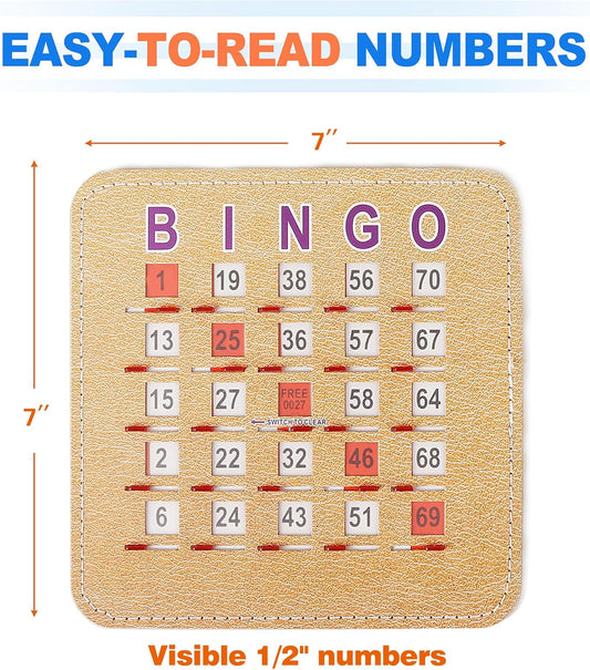 GSE Games & Sports Expert Finger-Tip Bingo Master Board with Sliding Windows, Bingo Cardboard Calling Card