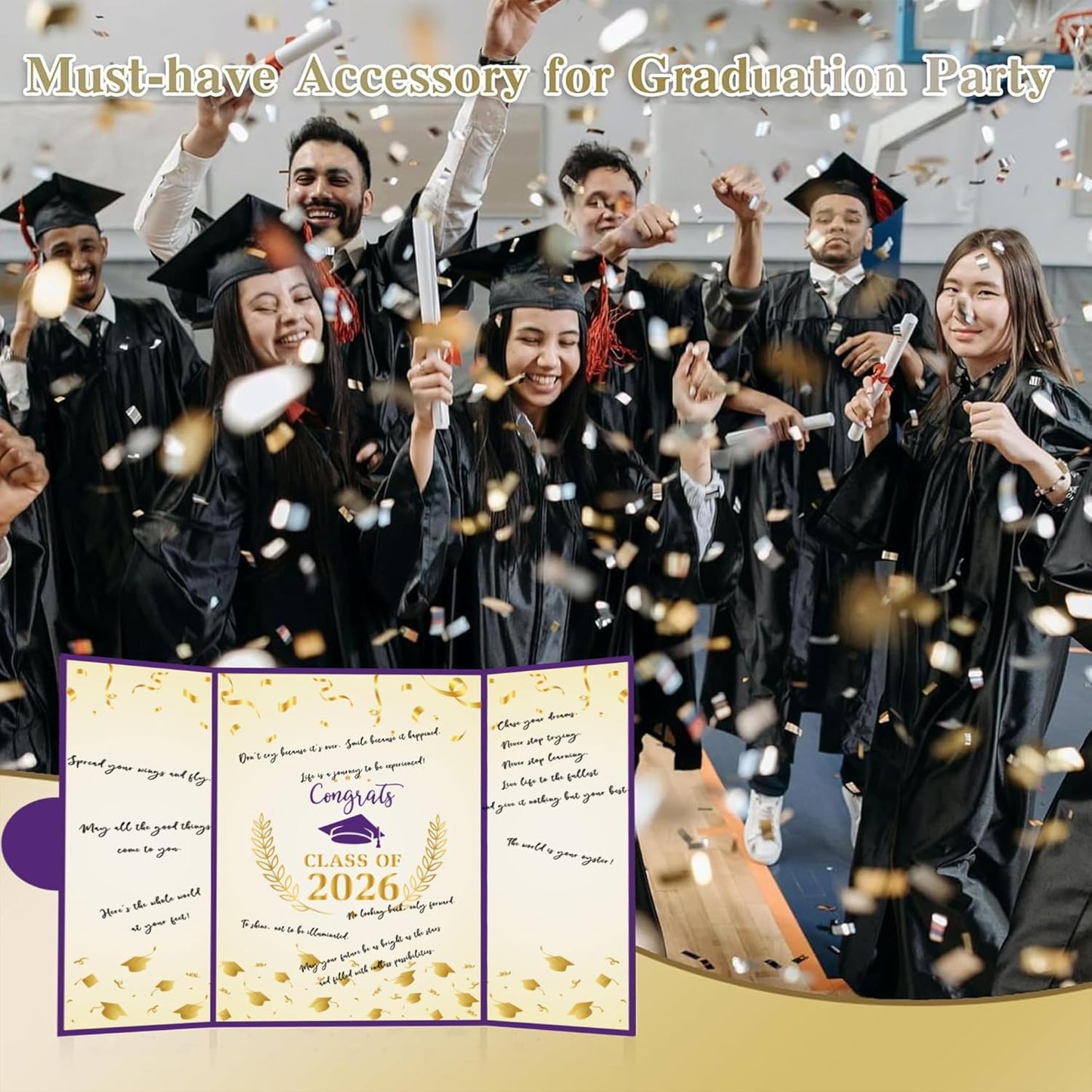 Graduation Decorations 2026 - Graduation Guest Book for Class of 2026, Signature Board Sign for High School & College Graduation Party Decor