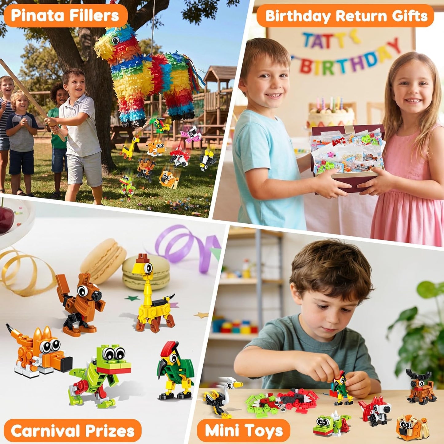 30PCS Mini Animal Building Blocks Summer Party Favors for Kids 4-8 8-12 Birthday Goodie Bags Stuffers Classroom Treasure Box Carnival Prizes Small Toys Bulk Pinata Fillers Return Gifts for Girl Boy
