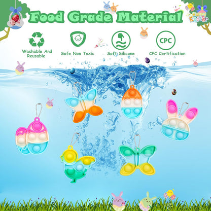 Pop Fidget Toys Bulk Its Party Favors for Kids 4-8 8-12 30 Pack Mini Pop Keychain It Small Fidgets for Classroom Prizes School End of Year Student Gifts from Teacher Birthday Goodie Bag Stuffers