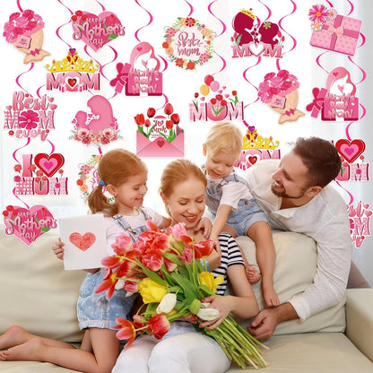 40Pcs Spring Summer Hanging Swirl Decorations, Flowers Sunflower Ceiling Hanging Swirls Floral Swirls Streamers for Spring Summer Mother's Day Baby Shower Birthday Wedding Party Decor