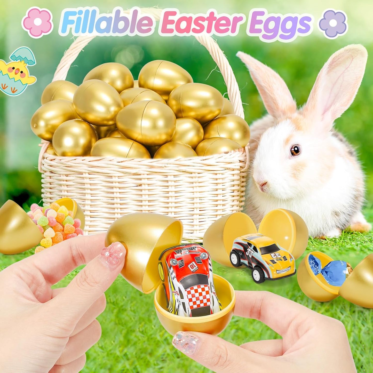 SevenQ Toy Cars Easter Basket Stuffers 24 Pcs, Prefilled Easter Egg Fillers Race Car Party Favors for Kids Birthday Goodie Bag Treasure Box Toys for Classroom Treat Prizes Pinata Egg Hunt Supplies