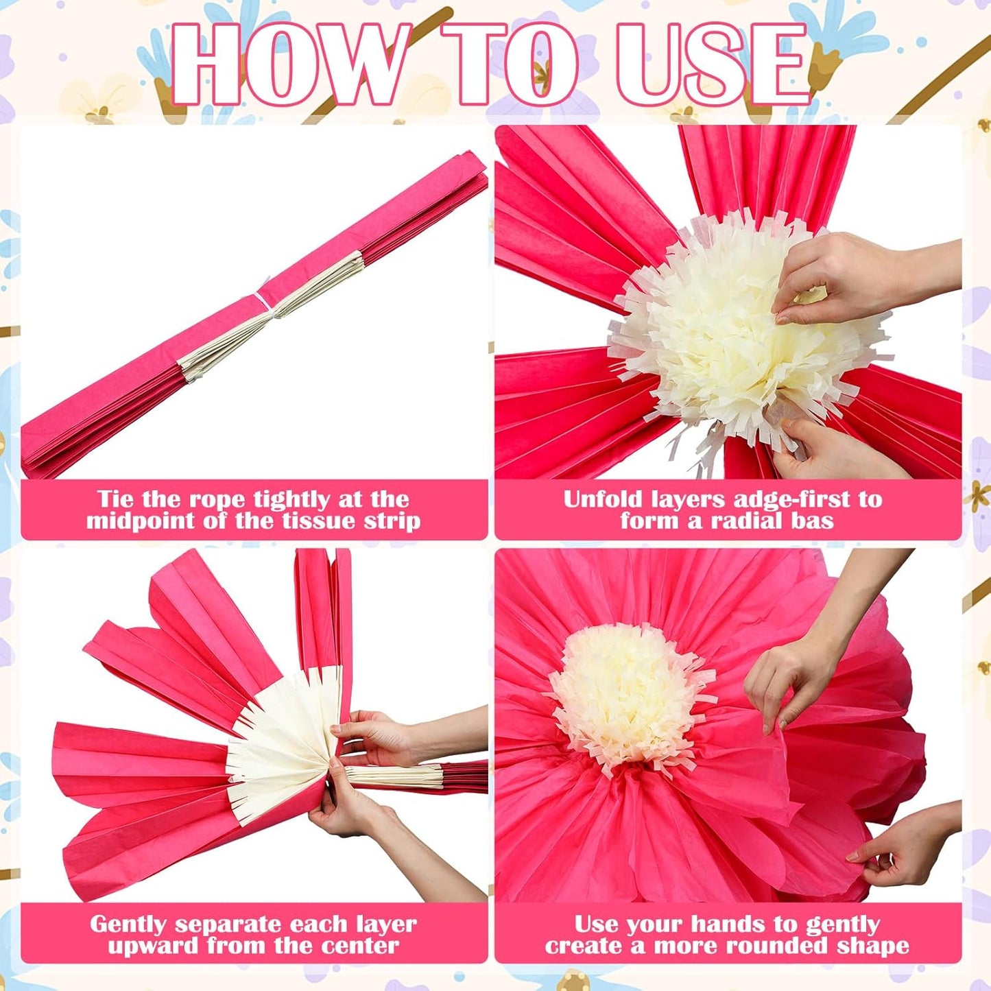 Chunful 5 Pcs 30'' 24'' Gaint Pastel Tissue Paper Flowers Decoration Large Hanging Tissue Paper Pom Poms Decor for Pastel Birthday Bachelorette Wedding Baby Shower Bridal Shower Easter Party Decor