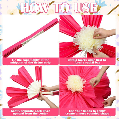 Chunful 5 Pcs 30'' 24'' Gaint Pastel Tissue Paper Flowers Decoration Large Hanging Tissue Paper Pom Poms Decor for Pastel Birthday Bachelorette Wedding Baby Shower Bridal Shower Easter Party Decor
