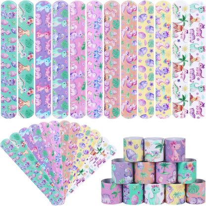 Serencatcher 48pcs Slap Bracelets Party Favors for Birthday Baby Shower Party Supplies Gifts