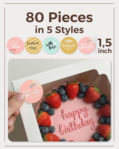 12x12x8 Inch Cake Boxes 20 pcs, Large 12 Inch Cake Box with Window for 8 Inch Tall Tiered Bakery Cakes, Pies, Sturdy Square White Cardboard, Cake Decorating Supplies (80 Pcs Stickers)