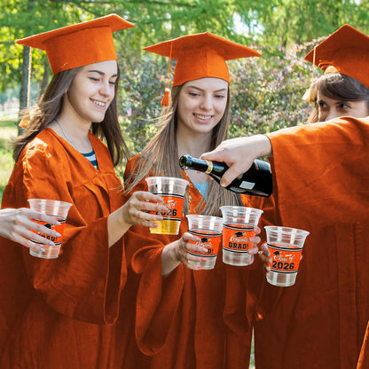 Gatherfun Graduation Decorations 2026-100 Pcs 16oz Blue Graduation Plastic Cups for Grad Party | Sturdy & Durable Drinkware for Grad Festivities | Essential Grad Party Supplies & Decorations