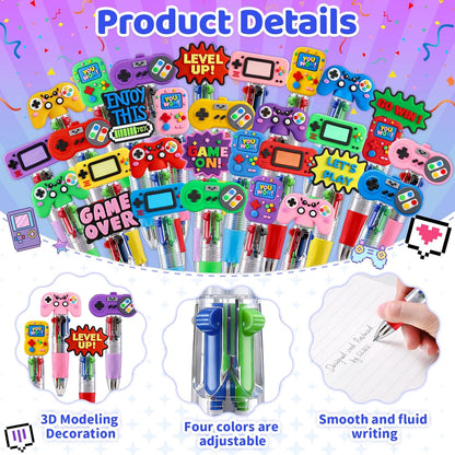 CZWZ 20Pcs Mini Multicolor Pens in One 4-in-1 Cute Pens Bulk for Kids, Fun Kawaii Ballpoint Pens for Birthdays and Children's Party Favors Gifts Teacher School Supplies