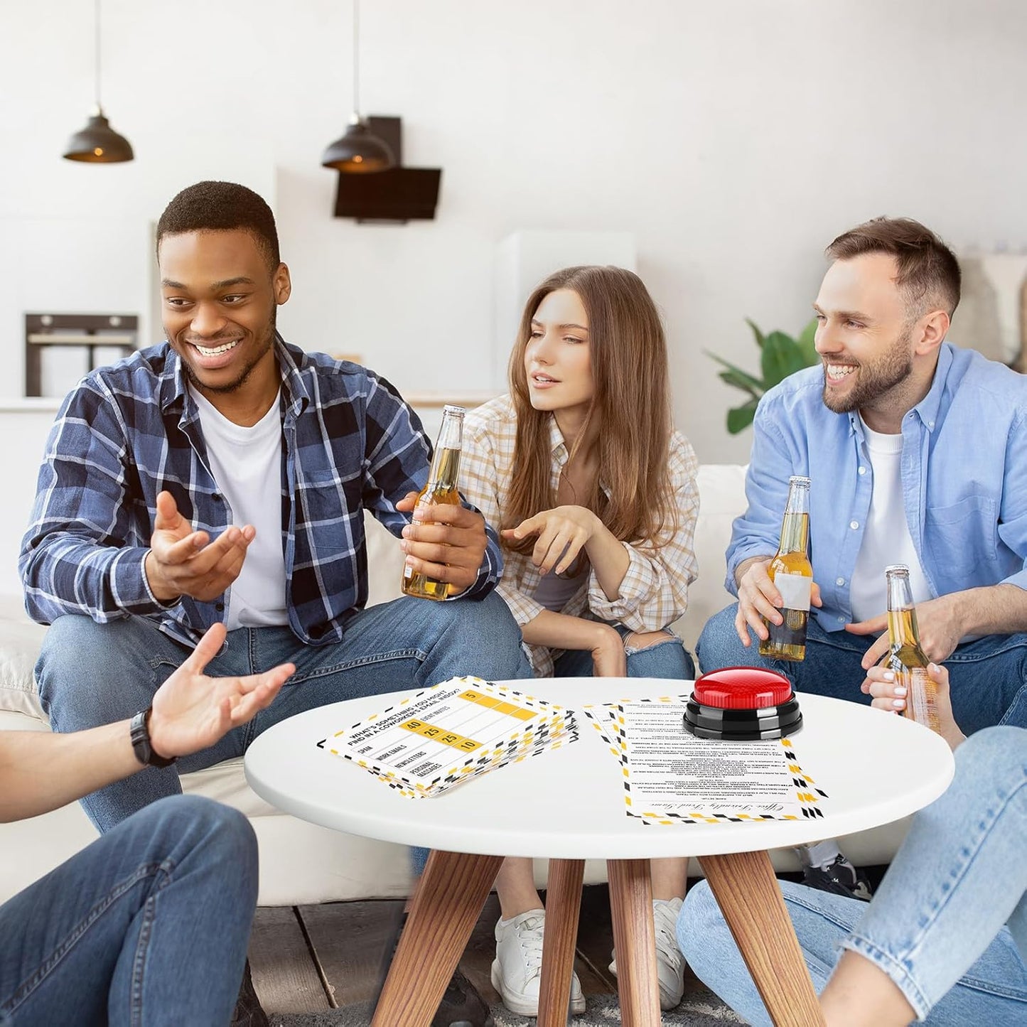 20 Pcs Retirement Friendly Feud Game Set Retirement Party Game Trivia Quiz with 18 Card 2 Buzzer for Adults Family Games Activities Party Supplies, Battery Not Included