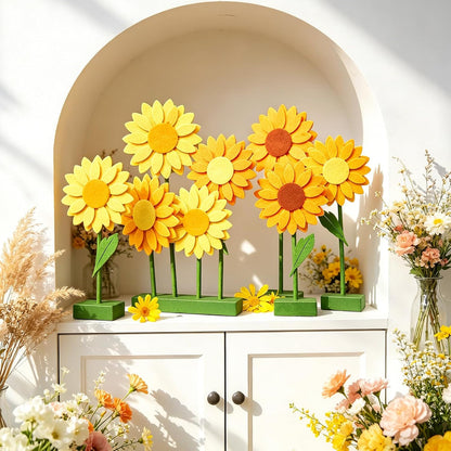 SUNBEAUTY 4PCS Honey Bee Honeycomb Centerpieces Decorations Yellow Bee Honeycomb Table Centerpieces with Sunflower Stickers for Baby Shower Birthday Gender Reveal Birthday Decoration