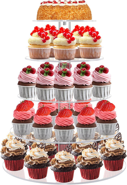 Acrylic Cupcake Tower, 7-Tier Round Cake Stand for 100 Cupcakes, Dessert Display for Parties & Weddings