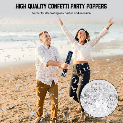 Confetti Cannon Gold Party Poppers 12 Pack Party Cannon Confetti Shooters for Celebrations Wedding Birthday Graduation Golden Foil 12 inch Confetti Poppers for Christmas New Year Eve Parties Supply
