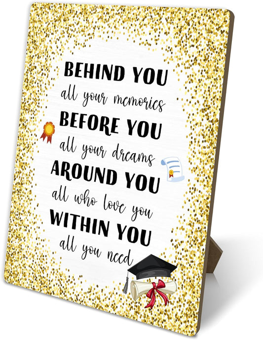 Graduation Photo Guest Book Bar Sign, Graduation Signs for Grad Ceremony Candy Bar Table Desk Decor, Graduate Grad Party Table Decorations Supplies, 8x10 Inches Tabletop Wood Signs With Stand, c02