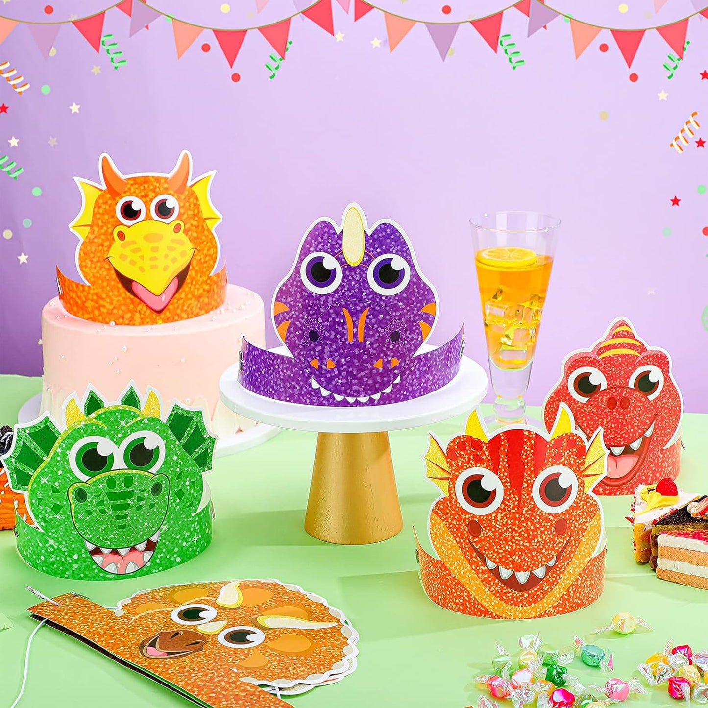 Gersoniel 24 Pcs Party Hats for Kids Paper Headbands Crown for Boys Girls, Birthday Party Decoration Favors