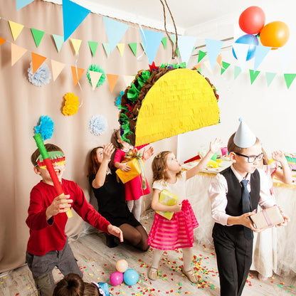 Hooqict Mexican Pinata with Blindfold and Bat Stick Party Pinata for Fiesta Carnival Cinco de Mayo Decorations Kids Adults Mexican Party Games Birthday Party Supplies