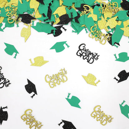 200PC Gold Graduation Confetti Class of 2026 Congrats Grad Confetti for Table Grad Cap Scatters for Graduation party decorations 2026