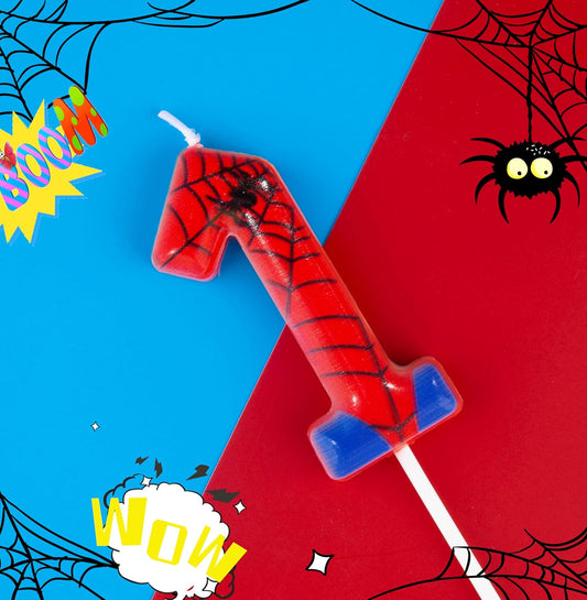 PHD CAKE 2.76 Inch Number 3 Spider Birthday Candles, Spider Cartoon Themed Number Candles, Cake Number Candles, Party Celebration