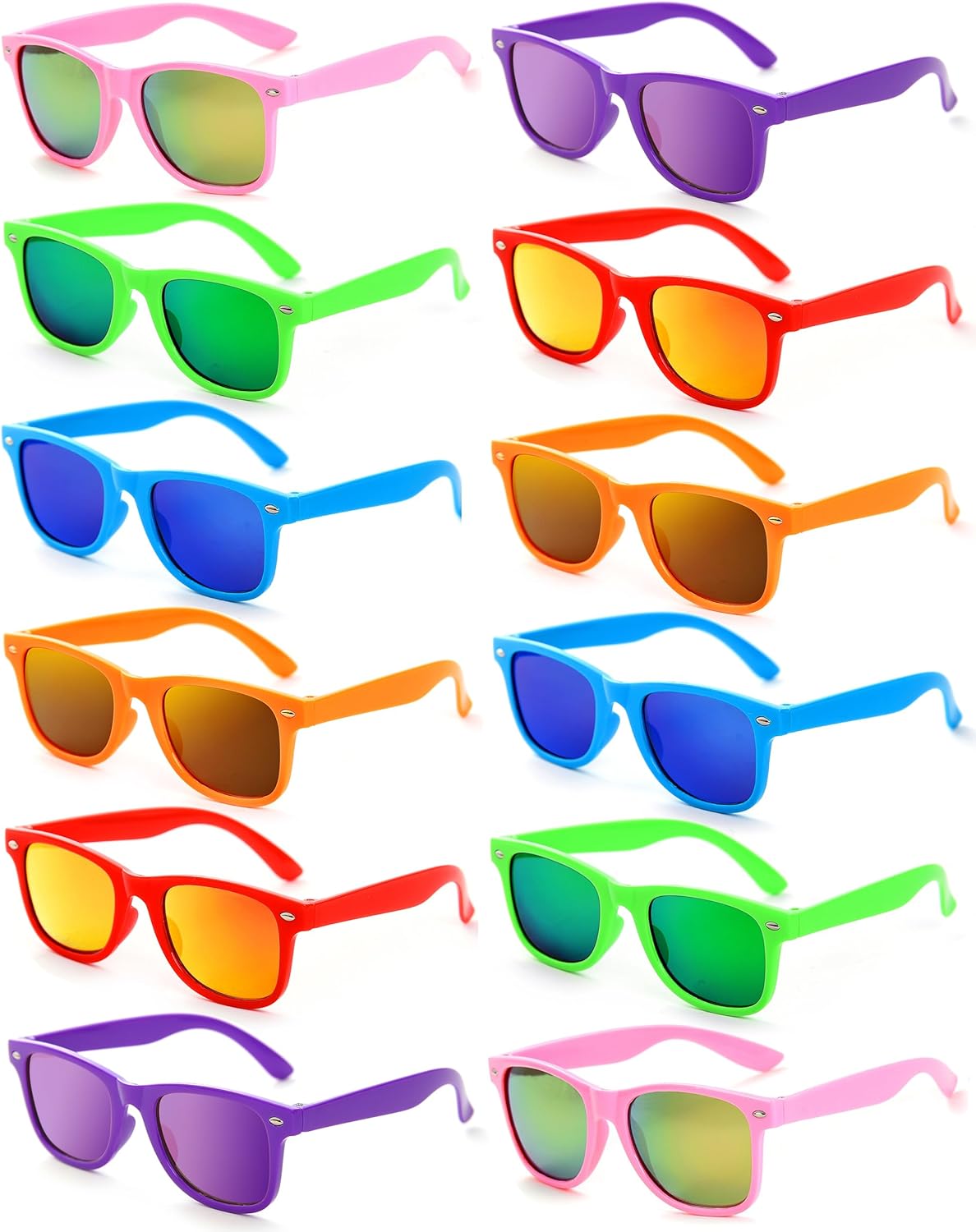 Party Sunglasses Bulk - Adult Retro Plastic Pack of 12 Vintage Sunglasses for Men Women - Party Favors