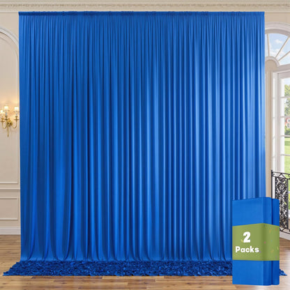 10ftx10ft Black Backdrop Curtains for Weddings Parties, Wrinkle Free 2 Panels Silky Polyester Photo Backdrop Drapes Back Drop Cloth Drapery for Birthday Mother'sDay Photography Background