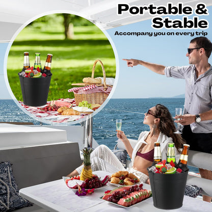 Didaey 24 Pcs Metal Beer Bucket Bulk Ice Bucket Ice Pails with Handle Champagne Soda Party Beverage Chiller for Summer Picnic Pool Wedding Party Supplies Wine Champagne Bar (7.1 x 6.5 x 5.1",Gold)