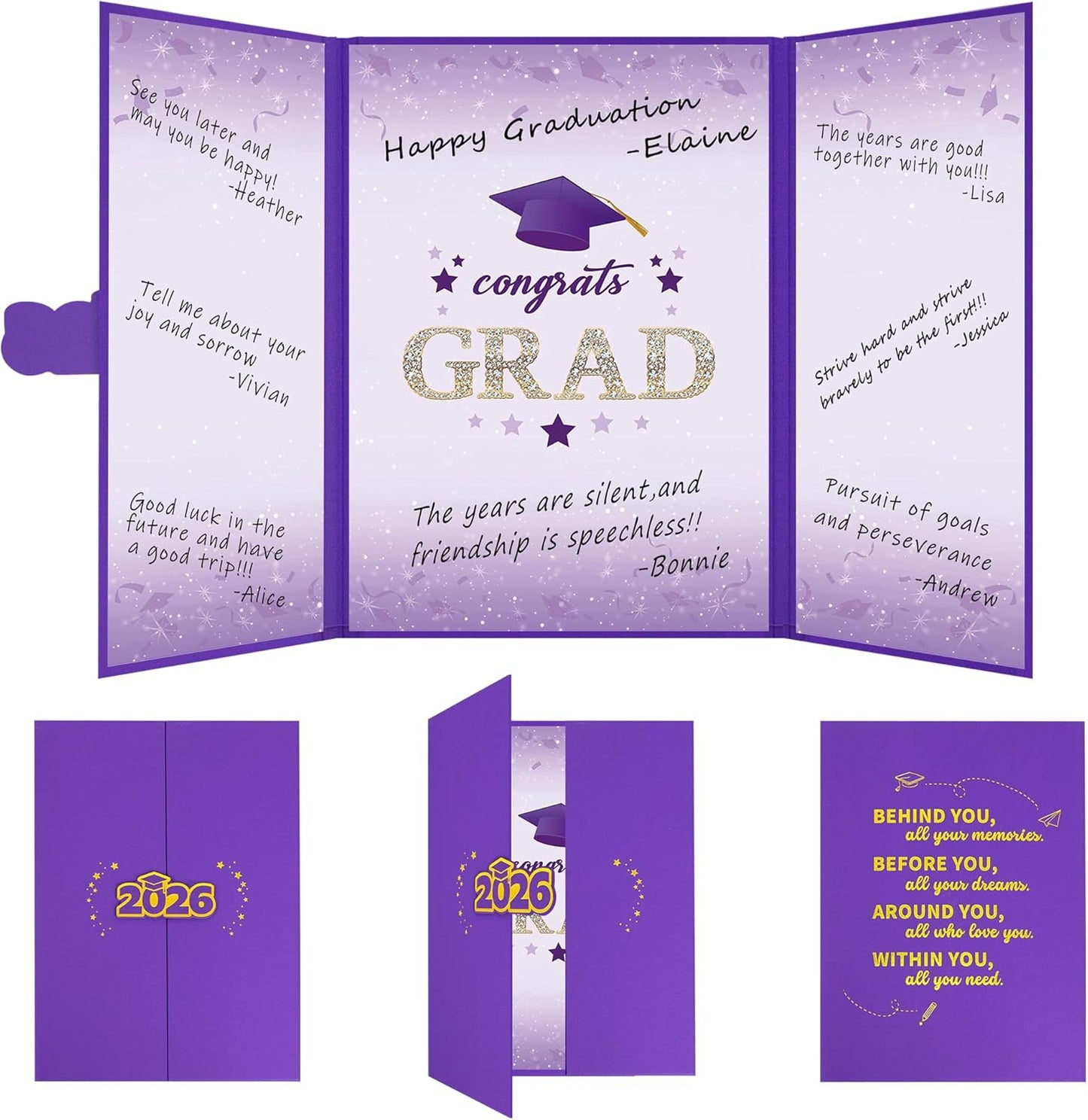 Vlipoeasn 2026 Graduation Guest Book Alternative, Black Gold Class of 2026 Graduation Party Decorations, Graduation Signature Book for 2026 College High School, Unique Graduation Gifts for Friends