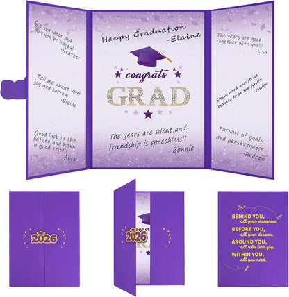 Vlipoeasn 2026 Graduation Guest Book Alternative, Black Gold Class of 2026 Graduation Party Decorations, Graduation Signature Book for 2026 College High School, Unique Graduation Gifts for Friends
