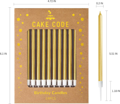 Pink Gold Long Thin Birthday Candles, Cake Candles, Birthday Parties, Wedding Decorations, Party Candles