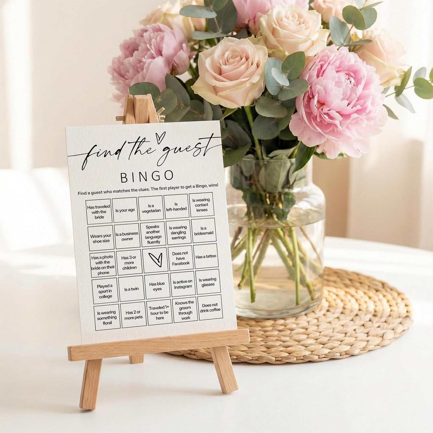 Minimalist Bridal Shower Bingo Cards, 25 Pcs Unique Bridal Bingo Game for Wedding Shower Parties and Guest Interaction - A01