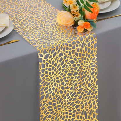 Snowkingdom 2 Pieces Gold Table Runner, Sequin Glitter Foil Metallic Thin Mesh Runner Roll 11"x108", Gold Table Decorations for Event Party, Wedding, Birthday Party, Christmas
