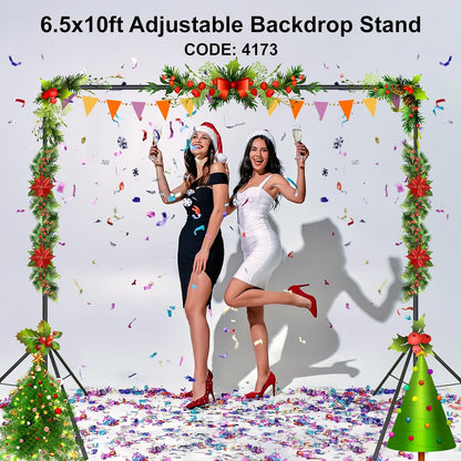 LINCO Lincostore Backdrop Support Stand Kit 10x6.5ft Adjustable Photography Studio Photo Background Support System with Carrying Bag for Green Screen Muslin, 4171 (10ft Wide ft high)