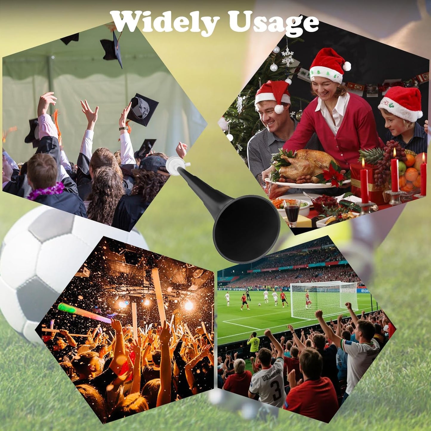 Collapsible Stadium Horn 24 Inch Vuvuzela Noise Makers Plastic Cheering Trumpet Blow Horns Noisemakers for Sporting Events Football Games School Sports Party Supplies Favors Accessories