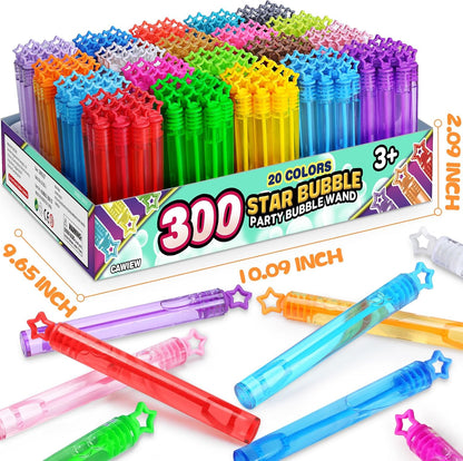 32 Pcs 8 Colors Neon Bubbles Party Favors For Kids, Mini Star Bubble Wand Bulk In Gift Box as Goody Bags Stuffer, Classroom Giveaways, Carnival Prizes Toy, Birthday Treats, Party Supplies For Toddlers