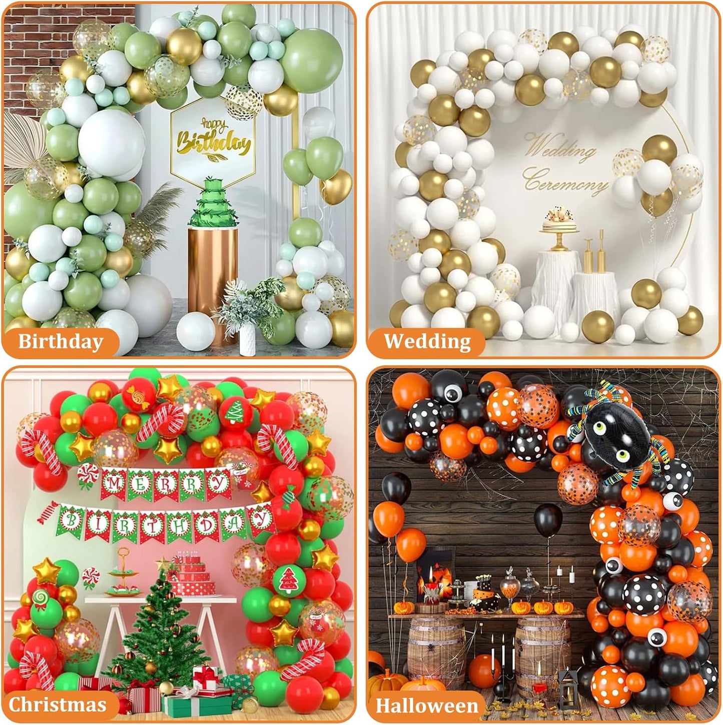 Bazen Upgraded 8.2ft & 5ft Balloon Arch Kit Glod Free Bending Shape Deformation Balloon Column Stand Half Arch Balloon Stand with Base Balloon Arch Frame for Wedding Baby Shower Birthday Decoration
