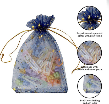 100PCS White Organza Bags, 4x6 Inch Small Mesh Bags Drawstring, Jewelry Gift Bags for Easter, Party, Festival, Bathroom Soaps, Makeup