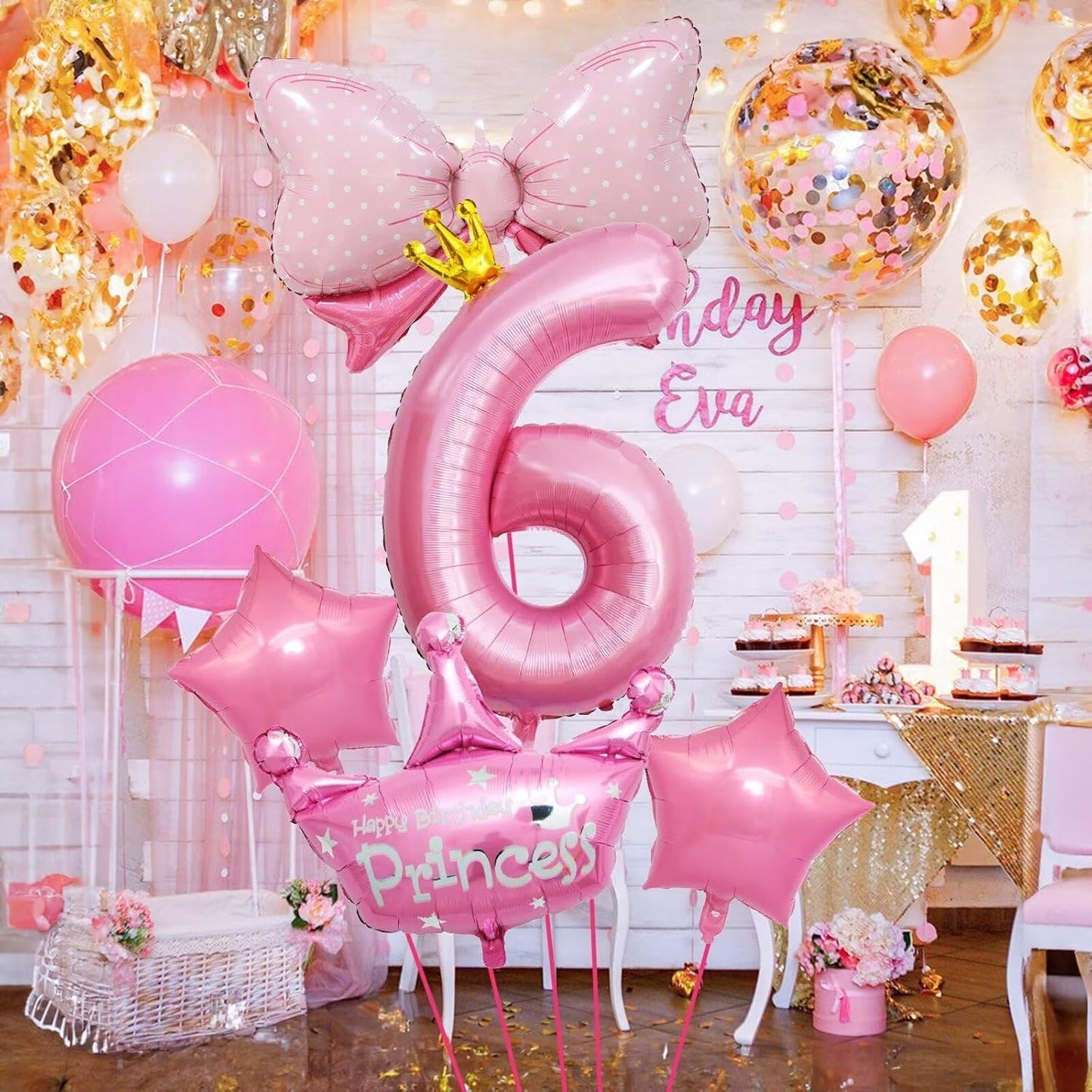 Dinosaur 5th Birthday Decorations, Dinosaur Birthday Party Decorations with Giant Inflatable Dinosaur Balloons 40 Inch Helium Foil Mylar Number 5 Balloons for Dinosaur Theme Birthday Party Decorations
