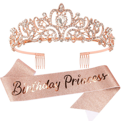 Princess Birthday Tiara - Happy Crown for Girls & Women, Decorative Accessory