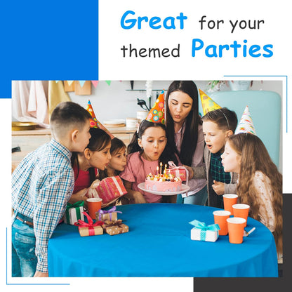 14 Pack Black 54 x 108 in. Rectangle Disposable Plastic Tablecloths - Smooth Decorative Covers for Parties, Weddings