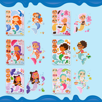 JOYIN 24 Sheets 9"x6" Make a face Stickers for Kids, Make Your Own Stickers with Unicorn, Dinosaur, Sea and Safari Animals, Party Favors Kids Crafts, Goodie Bags Stuffers Classroom Activities