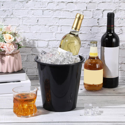 Layhit 24 Pcs Plastic Ice Buckets for Parties 3 Liters Wine Bucket Portable Ice Holder Disposable Wine Cooler for Party Wedding Party Beverages Champagne Soda and Beer (Gold)
