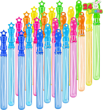 JOYIN 24 Pack 14.6’’ Big Bubble Wands Bulk (2 Dozen) for Summer Toy, Outdoor/Indoor Activity Use, Easter, Bubbles Party Favors Supplies for Kids