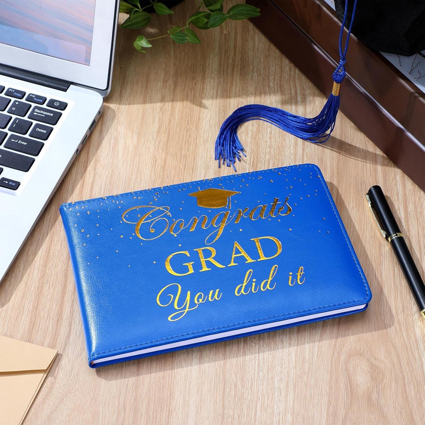 Frienda 2026 Graduation Guest Book Leather Guest Sign in Book with Pen Graduation Party Favors Congratulation Graduates Signature Books(Class of 2026,Black, Gold)