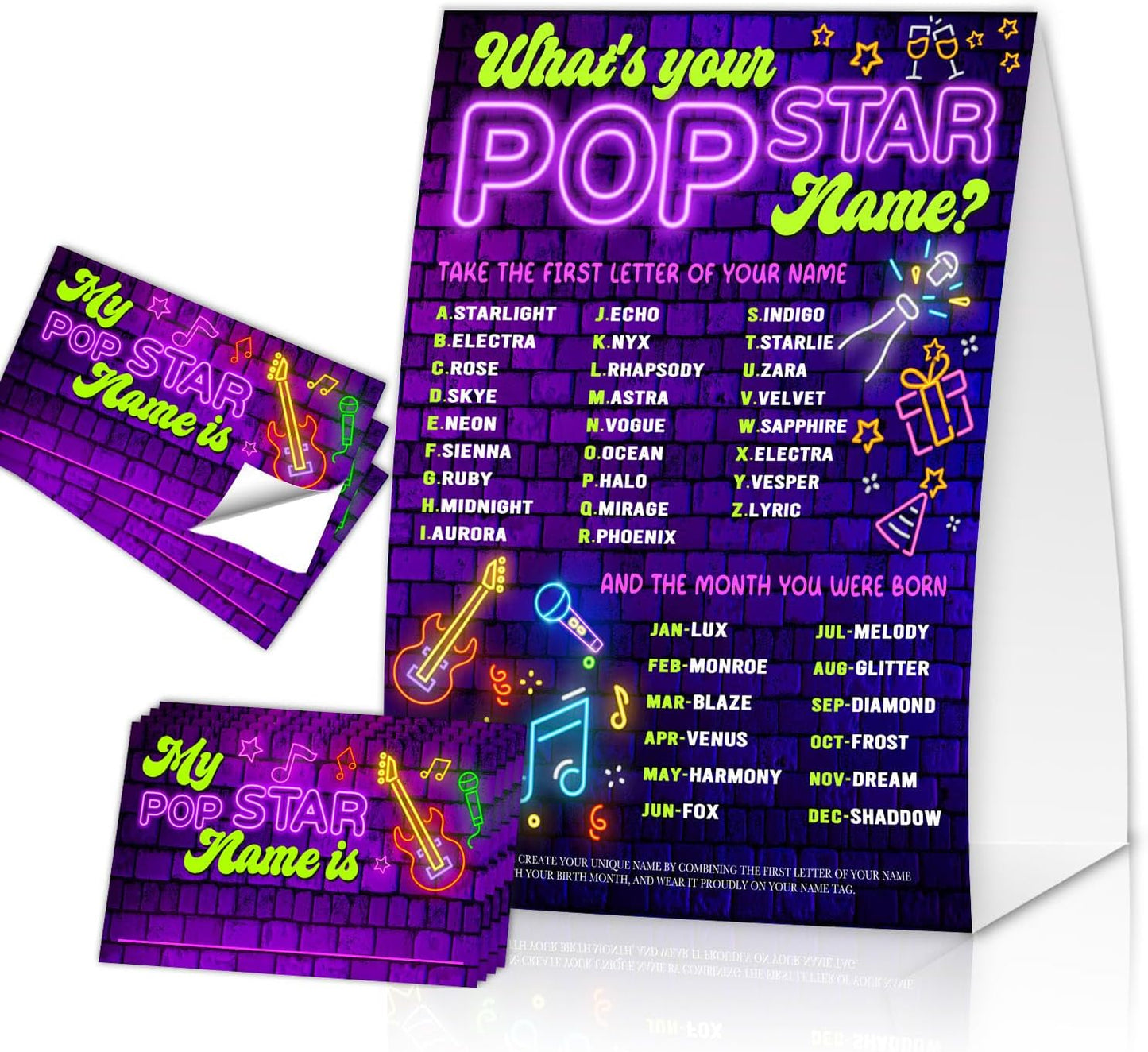 Gamer Birthday Party Decorations, Funny Video Game Party Night Favors Set,What's Your Gamer Name Perfect for Birthday Party Baby Shower Activities(31pcs)