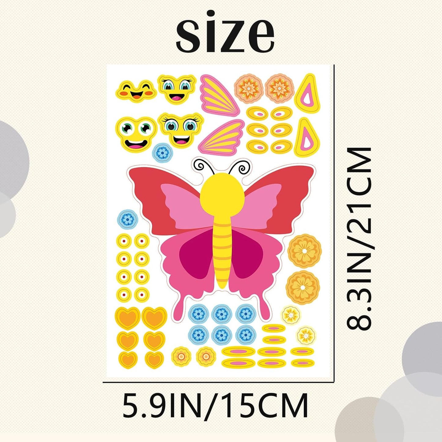 24 Sheets Cupcake Make a Face Sticker Sheets for Kids Todders Activities, Make Your Own Stickers for Kids Birthday Party Favor Supplies Craft
